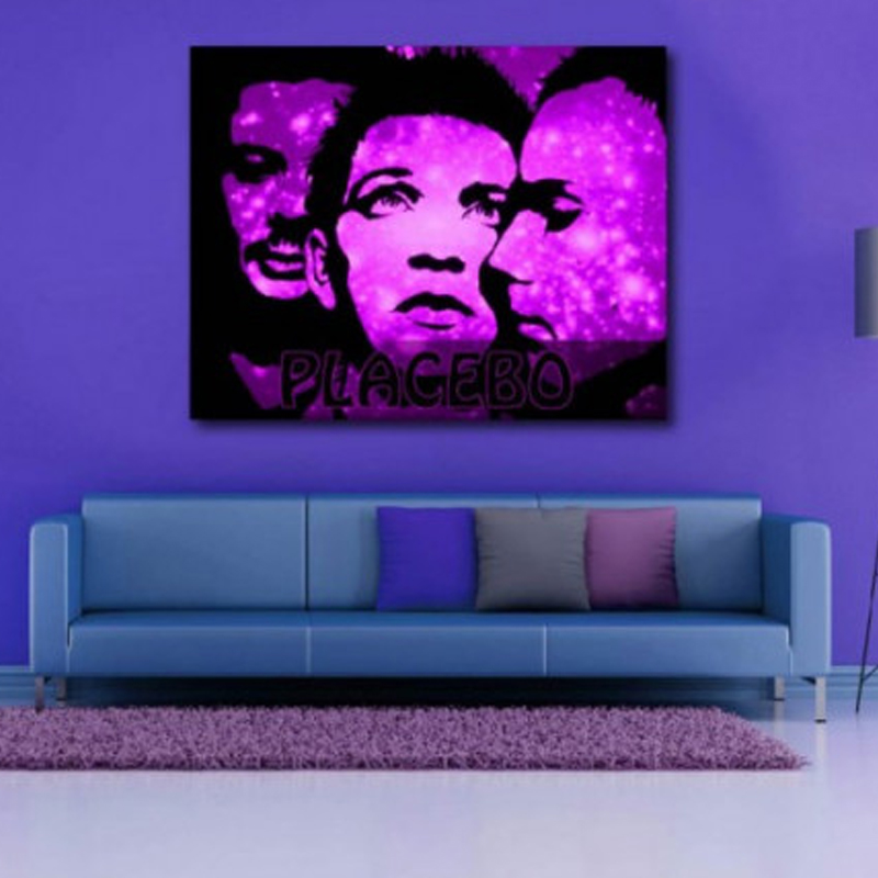 Πίνακας σε καμβά με μουσική με τους Placebo in Purple